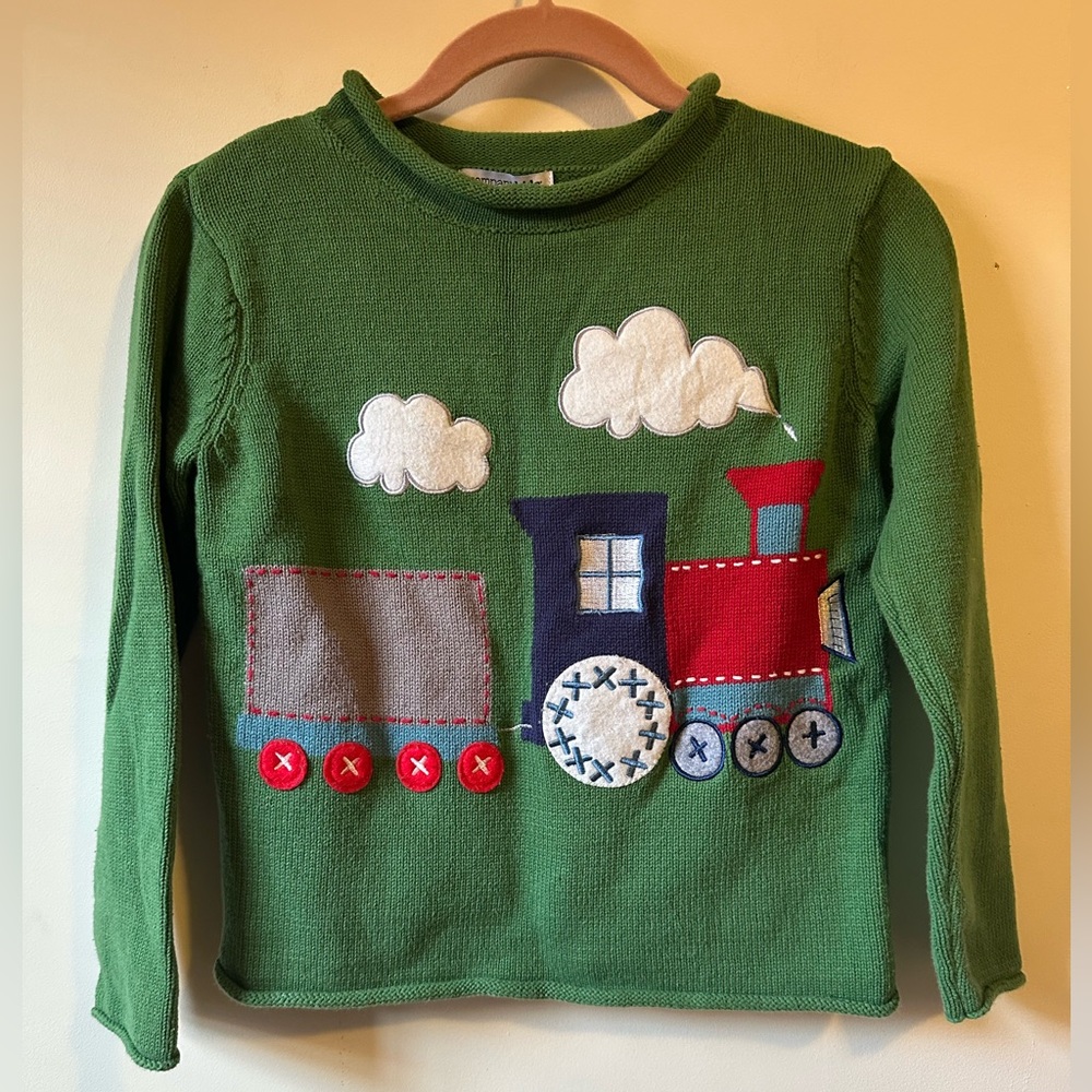 ✨5/$25 Embroidered Train Cotton Sweater Company Kids Large